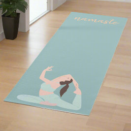 Tapete De Yoga Pastel Blue Women Exercise Sobre Namaste Yogi