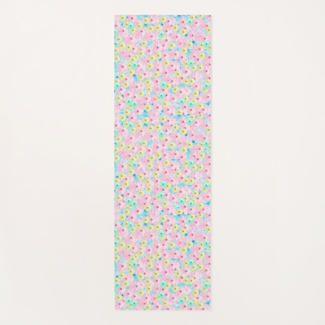 Tapete De Yoga Pastel Garden Bloom (Frente)