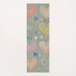Tapete De Yoga Pastel Heart Tapeçaria