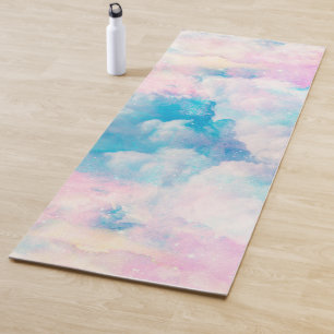 Tapete De Yoga Pastel Rainbow Cloudy Sky Aestético