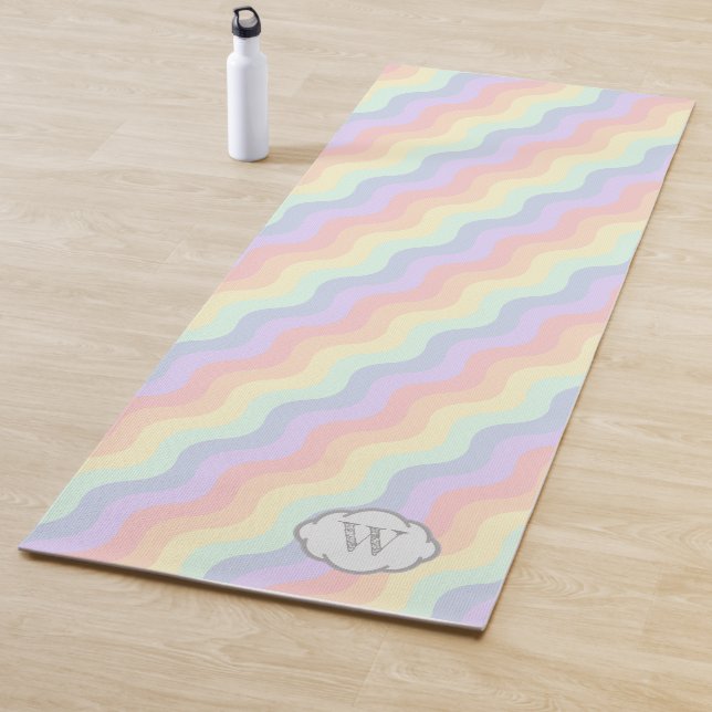 Tapete De Yoga Pastel Rainbow Waves Yoga Mat (In Situ)