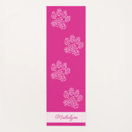 Tapete De Yoga Pata cardíaca estampada rosa-quente personalizada