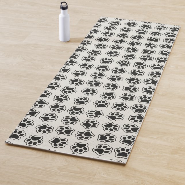 Tapete De Yoga Patas Negras, Patas-Cachorros, Patas-Gatos, Contor (In Situ)