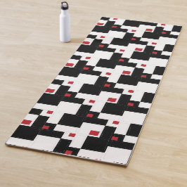 Tapete De Yoga Patch de Vintagem Moderna Vermelho Branco Negro