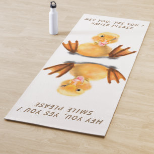 Tapete De Yoga Pato Amarelo Engraçado Reproduzindo Piscar os olh