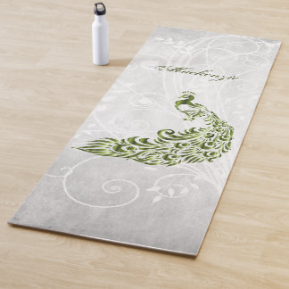 Tapete De Yoga Pavão Verde Personalizado Ioga Mat