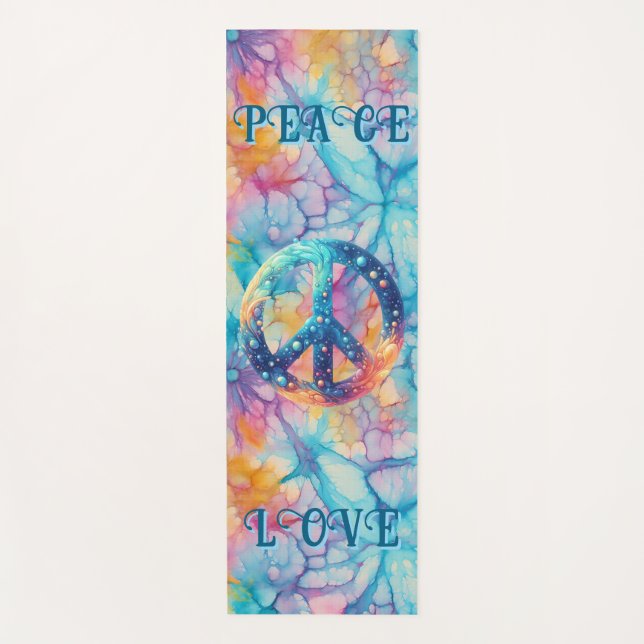 Tapete De Yoga Paz Amor Tie-Dye (Frente)