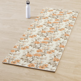 Tapete De Yoga Peach Blossom Floral estilo Vintage