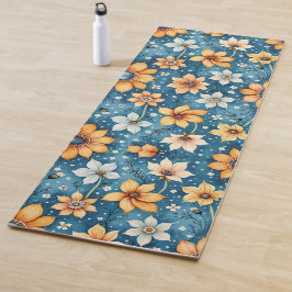 Tapete De Yoga Peach e White Floral Yoga Mat