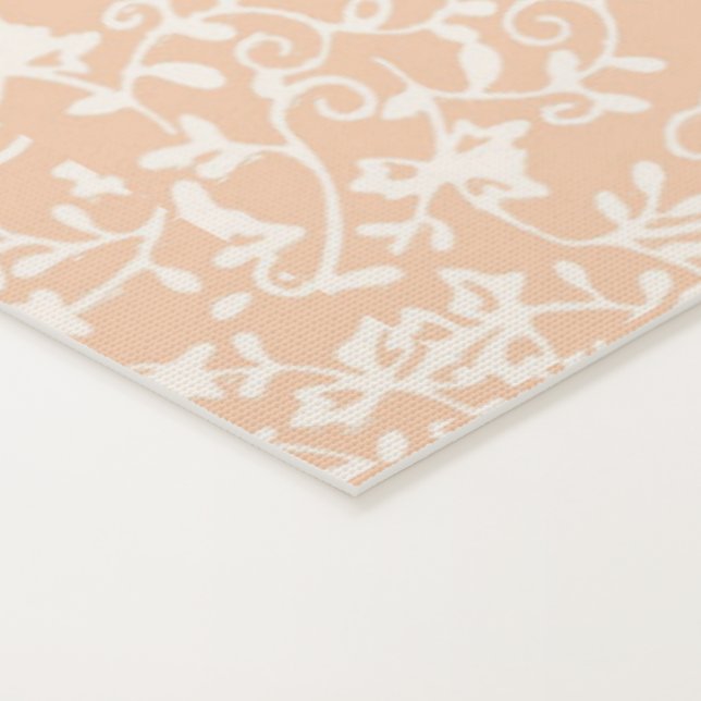 Tapete De Yoga Peach Yoga Mat com Padrão Floral Branco Moderno (Detalhe)