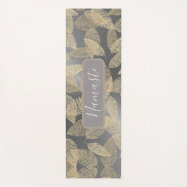 Tapete De Yoga Penas Douradas na Prata Sonora Personalizada