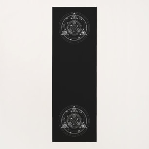 Tapete De Yoga Pentagram sagrado do preto do estilo da geometria