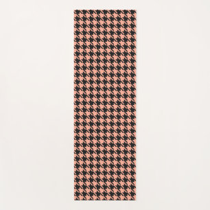 Tapete De Yoga Pepita Clássica Houndstooth Peach Preto
