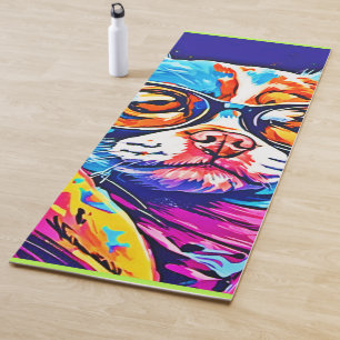 Tapete De Yoga Perfeito Pawsitivamente: Trabalho de arte de Cacho
