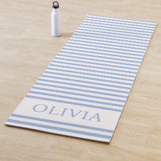 Tapete De Yoga Personalised Blue and white stripes beach house