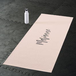 Tapete De Yoga Personalização de nome em letra cursiva cinza em f