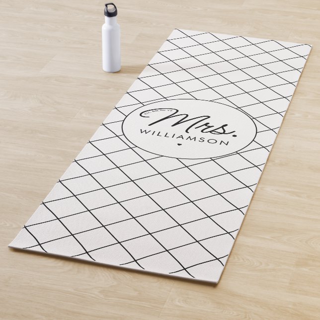 Tapete De Yoga Personalizada Sra. Est. Script Elegante Moderno Re (In Situ)