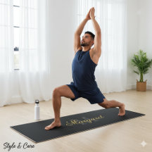 Tapete de Yoga Personalizado com Nome e Inicial