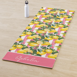 Tapete de Yoga Personalizado com Padrão de Limão
