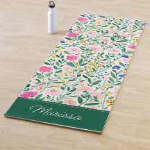 Tapete de Yoga Personalizado Floral Colorido