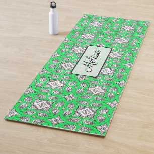 Tapete de Yoga Personalizado Mandala Verde Lima