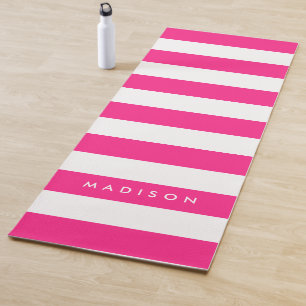 Tapete De Yoga Personalizar com o nome Tinta-Brisas Branca e Rosa