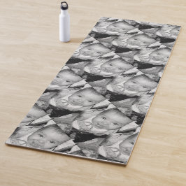 Tapete De Yoga Personalizar o padrão de fotos em branco preto