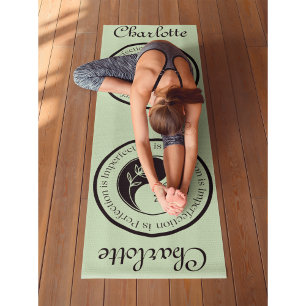 Tapete De Yoga (Personalizar)Yin Yang Tea Green Workout, Pilates