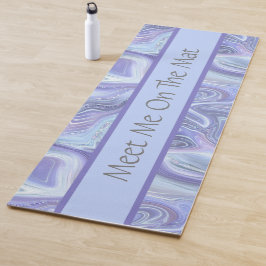 Tapete De Yoga Personalize Azul Roxo Prata Ágata Mármore Espiral