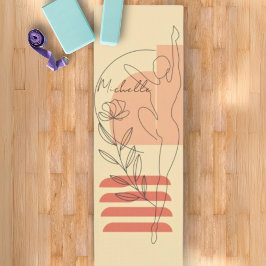 Tapete De Yoga Personalize Boho Moderno Abstrato Pastel Yoga Mat