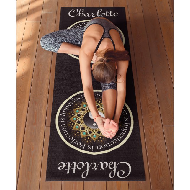 Tapete De Yoga (Personalize-me) Yin Yang Black Workout, Pilates e ((Customize me) Yin Yang Black Workout, Pilates and Yoga Mat)