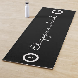 Tapete De Yoga Personalize Nome Fofo Script E Caligrafia Preto