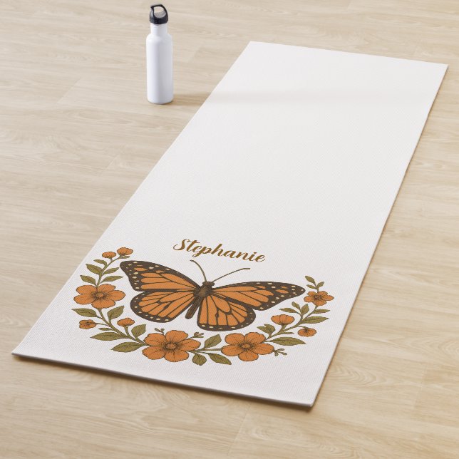 Tapete De Yoga Personalized Butterfly Floral Yoga Mat (In Situ)