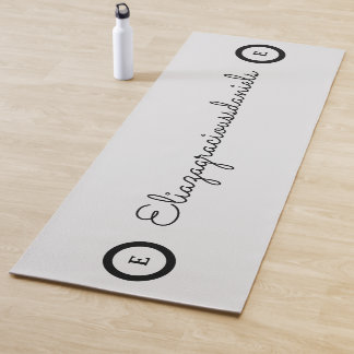 Tapete De Yoga Personalized Cute Name Script And Calligraphy Grey