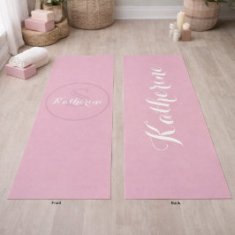 Tapete De Yoga Personalized Name Monogram Dusty Rose