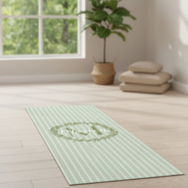 Tapete De Yoga Personalized Olive Wreath Monogram 