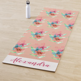 Tapete De Yoga Pêssego Floral Bonito Personalizado Ioga Mat