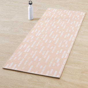 Tapete De Yoga Pêssego Pálido e Padrão de Linhas Arredondadas Bra