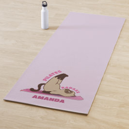 Tapete De Yoga Pilota Badass Workout Kitty Nome Personalizado