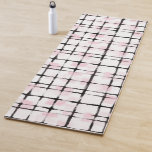 Tapete De Yoga Pink Black Stripes Hearts<br><div class="desc">Girly Pink Black Stripes Hearts</div>