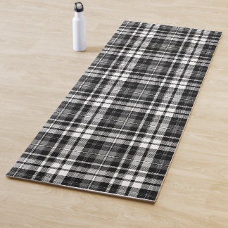 Tapete De Yoga Pink Black White Plaid Tartan 