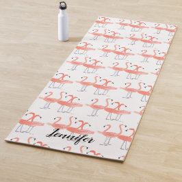 Tapete De Yoga Pink flamingo Tropical bird Pavimento a aquarela