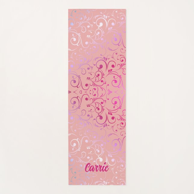 Tapete De Yoga Pink Ombre Pattern Yoga Mat (Frente)