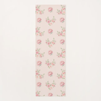 Tapete De Yoga Pink Peony and Rose Pattern