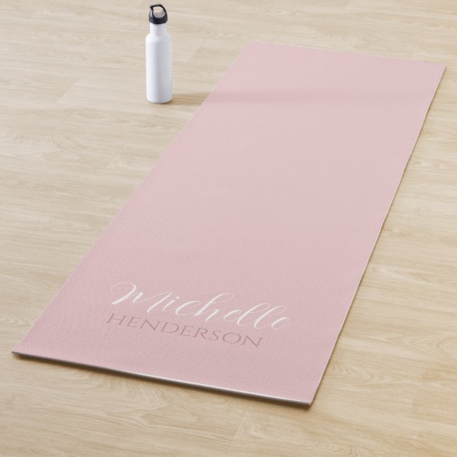 Tapete De Yoga Pink Personalized Monogram Custom Name (In Situ)