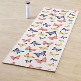 Tapete De Yoga Pink Purple Butterflies