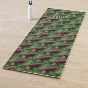Tapete De Yoga Pinos E Pinos Agulha Natureza Padrão