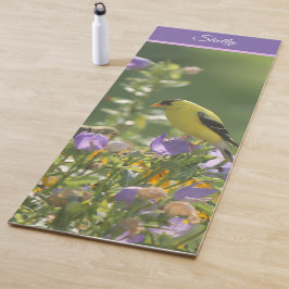 Tapete De Yoga Pintassilgo em uma Flor de Campainha