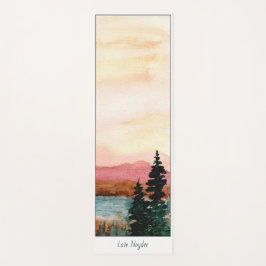 Tapete De Yoga Pintura de Paisagem em Aquarela, Seu Nome