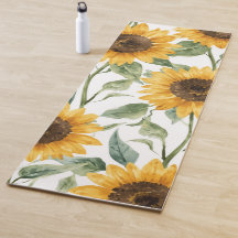 Pintura em Aquarela de Girassóis Florais Amarelos
